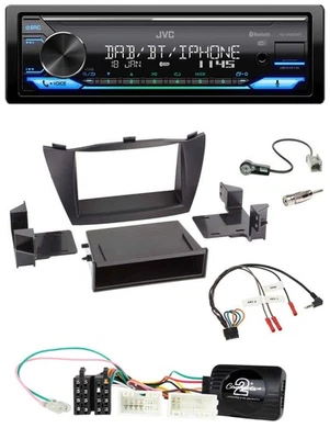 JVC Bluetooth DAB USB Lenkrad Autoradio für Hyundai ix35 2010-2013 schwarz - Bild 1 von 4