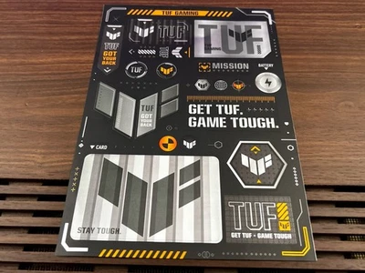 Juego de calcomanías adhesivas para juegos ASUS TUF de nuevo diseño genuino 21 cm X 15 cm Foto 1 de 4