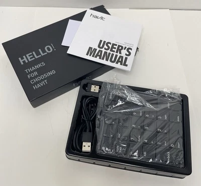 Havit Bluetooth Number Pad Wireless Numeric Keypad Numpad 26 Keys Black NEW - Image 1 of 4