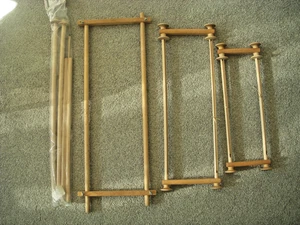 Lot of 4 Wood Scroll Frames For Needlework, Cross Stitch, Quilting, Etc - Picture 1 of 7