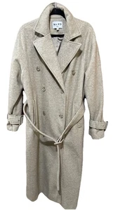 NA-KD Herringbone Tan Belted Trenchcoat Soft Touch Size M/EU 38 NWOT - Picture 1 of 5