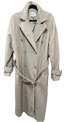 NA-KD Herringbone Tan Belted Trenchcoat Soft Touch Size M/EU 38 NWOT - Image 1 of 4