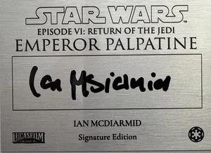 Star Wars Ian McDiarmid Emperor Palpatine Plakette - ORIGINAL signiert - Bild 1 von 1