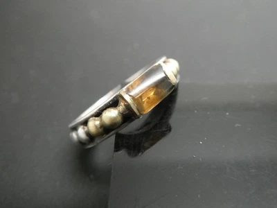 Лагос Caviar серебро 925 и 18k желтое золото цитрин штабелер кольцо размер 6,5 - Изображение 1 из 4