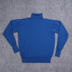 Brooks Brothers Sweater Mens Large Blue Wool Turtleneck Pullover Made in England - Picture 1 of 13
