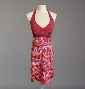 Athleta Dress Women’s 6 Pink Magenta Halter Paisley Pack Everywhere Grenadine - Picture 1 of 10
