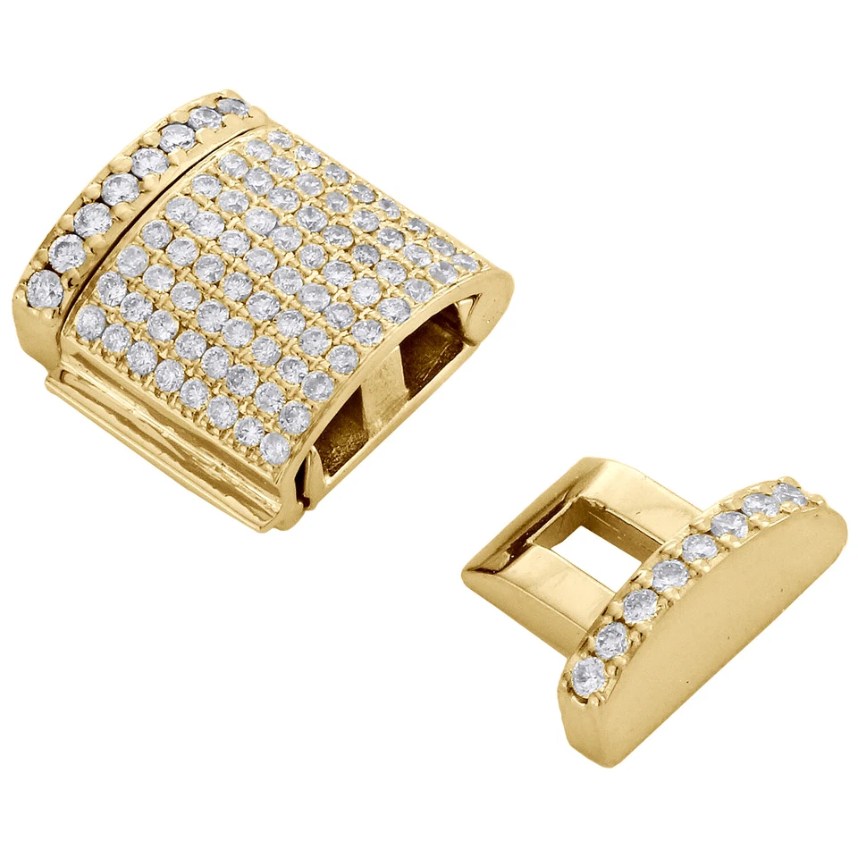 Corrente/pulseira cubana Miami ouro amarelo 10K 14 mm fecho caixa diamante trava 1 CT. - Imagem 1 de 4