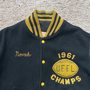 United Flag Football League 1961 East Side Champs Varsity Jacket RARE Mens M-L - Picture 1 of 12