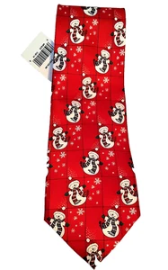 New Hallmark Holiday Traditions Mens Silk Tie Multicolor Snowman Christmas 58x4" - Picture 1 of 13