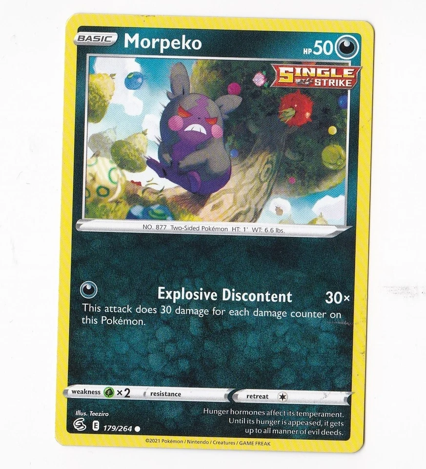 2021 Pokémon Basic MORPEKO HP 50 179/264 Single Strike - Image 1 of 1