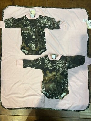Set Of 3 Newborn Camo Mossy Oak Camo And Pink New With Tags Blanket Tops - Image 1 of 4
