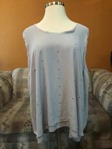 NEW W/TAGS LANE BRYANT MELISSA McCARTHY SEVEN 7 GRAY TOP WITH SEQUINS  3X   - Picture 1 of 7