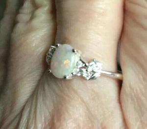 ** #3 100% Genuine Coober Pedy Semi Black Opal Sterling Silver Ring 0.93ct *~*. - Picture 1 of 10