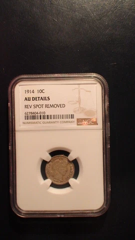 1914 BARBER DIME NGC ABOUT UNCIRCULATED SILVER 10C Coin PRICED TO SELL! Cover