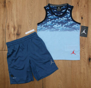 Air Jordan Boy Tank Top & Shorts Set ~ Blue & Black ~