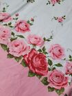 3 Vintage Pink Roses Floral Cotton Feedsack Pillowcases 