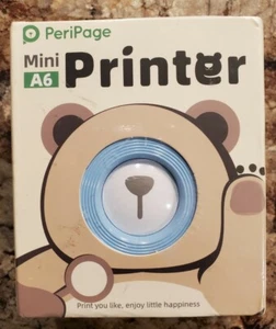 PeriPage Wireless BT Thermal Printer Mini A6 SEALED Blue - Picture 1 of 5
