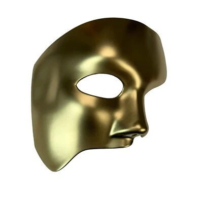Gold - Phantom of the Opera Half Face Men Masquerade Mask Costume Prom Party - Image 1 of 4