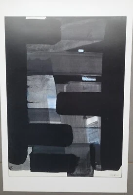 Affiche Pierre SOULAGES " Gouache sur papier 1973 " musée Soulages Rodez - Photo 1/4