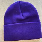 UO Urban Outfitters Beanie Plain Cuff Solid Knit Winter Cap Hat Ski Blank Purp