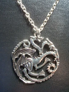 New *GAME of THRONES* Necklace - DRAGONS House TARGARYEN Sigil Pendant & Chain - Bild 1 von 5