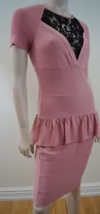 Abito a maglia rosa MOSCHINO economico e chic in pizzo inserto pizzo I44 UK12 - Foto 1 di 6