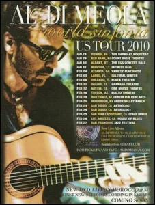 Al Di Meola World Sinfonia 2010 US Tourdaten Werbung 8 x 11 Werbedruck - Bild 1 von 3