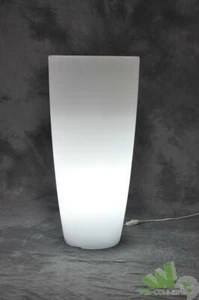 VASO FIORI PIANTE ILLUMINATO DESIGN HOME LIGHT TONDO CM33XH70 GHIACCIO BIANCO - Foto 1 di 1