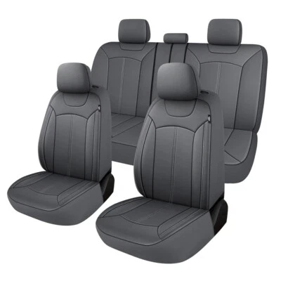 For Toyota Car Seat Covers Faux Leather Full Set 5 Seats Front Rear Protectors - Image 1 of 4