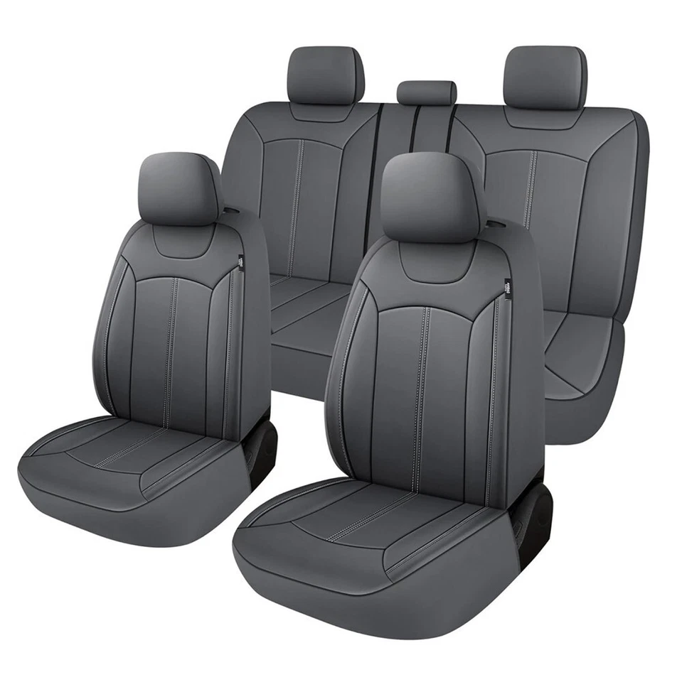 For Toyota Car Seat Covers Faux Leather Full Set 5 Seats Front Rear Protectors - Image 1 of 4