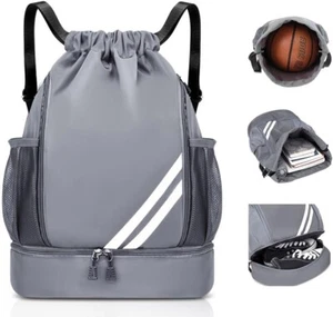 Borsa/zaino sportivo impermeabile con coulisse palestra/nuoto con scomparto scarpe - Foto 1 di 10