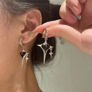 Stunning Gothic Vampire Red Heart Cross Sword Halloween Ear Stud Earring Gift - Picture 1 of 1