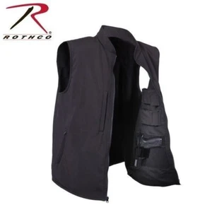 Men's Black Concealed Carry Waterproof Soft Shell Vest Fast Shipping! - Picture 1 of 8