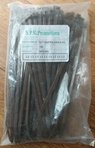 **Pack 100 Brown Cable Ties L3** - Picture 1 of 2