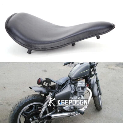 Reacondicionamiento para asiento de conductor Honda CM400T CMX250 solo cuero negro + espuma de neopreno + acero Foto 1 de 4