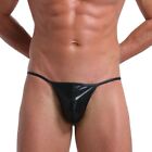 Men's Sexy Low Rise Underpants in Faux Leather Gstring Thong Pouch Sizes M XL
