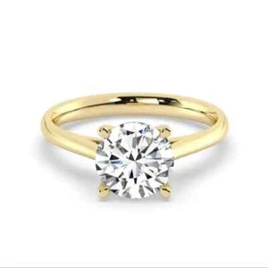 0.5ct Round Cut Lab-Grown Diamond Wedding Ring 14K Solid Yellow Gold VS1 D IGI - Picture 1 of 7