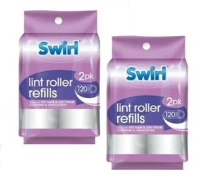 4 Wirbel Fussel Roller Nachfüllrollen 10 cm Kleidung Haustier Haarentferner Flaum Staubblätter - Bild 1 von 2