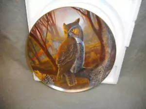 VINTAGE TELLER LARRY TOCHIK "ERSTES LICHT" GROSSE GEHÖRNTE EULE LTD ED 2499/5000 1981 - Bild 1 von 3