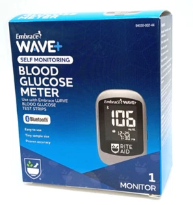 Embrace Wave + Medidor de Glucosa en Sangre Auto Monitoreo Bluetooth TOTALMENTE NUEVO - Imagen 1 de 5