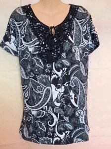 Miller's Woman* Short Sleeve Stretch T-Shirt TOP *size 20*Black White*AS NEW!! - Picture 1 of 5