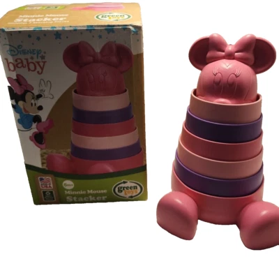 Brinquedo empilhável Minnie Mouse Disney bebê verde brinquedos rosa e roxo (T30) - Imagem 1 de 2