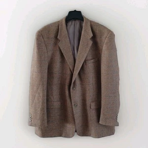 Abrigo deportivo de lana Scandia tweed bronceado parches en las mangas 50R informal negocios usado en excelente estado - Imagen 1 de 16