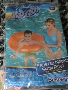 H2O Go! Bestway Frosted Neon Swim Ring 30 in. Orange 3-6 Years Vacation - Picture 1 of 5