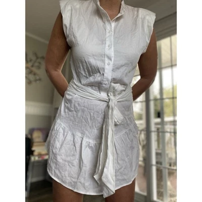 STILLWATER Strong Shoulder Mini Dress White S - Image 1 of 4