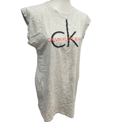 Calvin Klein Jeans Mens Large Gray Sleeveless Cotton Blend Tee Shirt Tank Top - Image 1 of 4