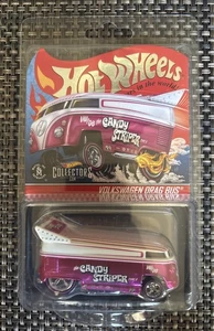 NEW! Hot Wheels 2021 RLC CANDY STRIPER Volkswagen Drag Bus Spectraflame Pink - Picture 1 of 5