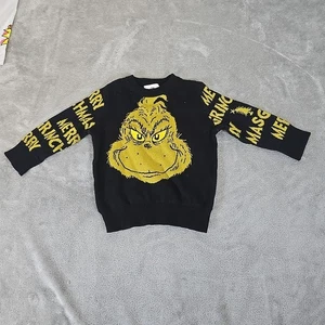 Grinch Pullover Kleinkind 18M schwarz Rundhalsausschnitt Weihnachten warm kuschelig Herbst Winter  - Bild 1 von 7