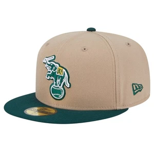 Men's New Era Khaki Athletics 59FIFTY Fitted Hat - Picture 1 of 6