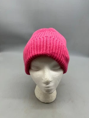 Chapéu gorro de malha rosa com nervuras da H&M tamanho único unissex - Imagem 1 de 4